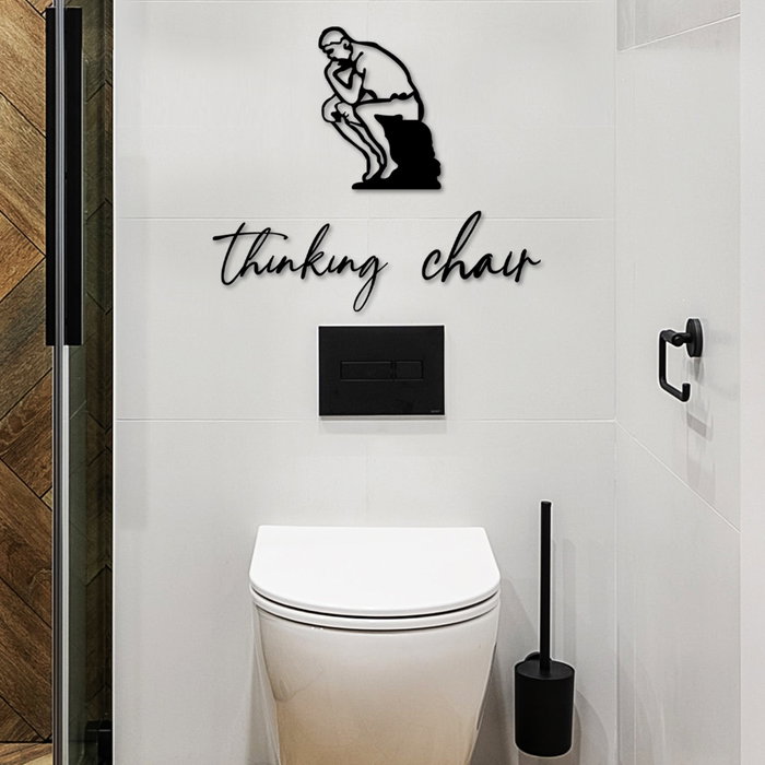 Wallity Thinking Chair Escultura de Pared de Metal Negro